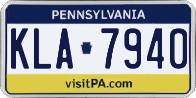 PA license plate KLA7940