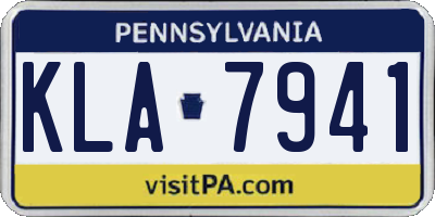 PA license plate KLA7941
