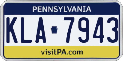 PA license plate KLA7943