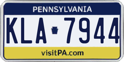 PA license plate KLA7944