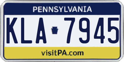 PA license plate KLA7945