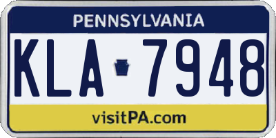 PA license plate KLA7948