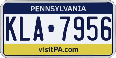 PA license plate KLA7956