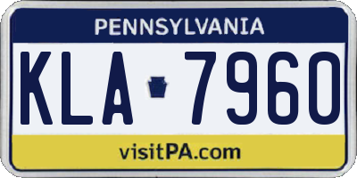 PA license plate KLA7960