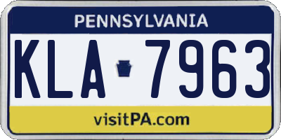 PA license plate KLA7963
