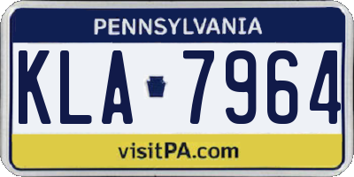 PA license plate KLA7964
