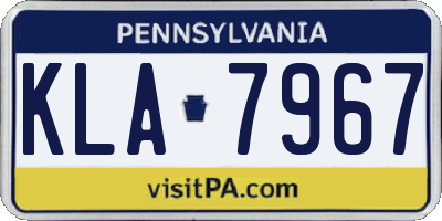 PA license plate KLA7967