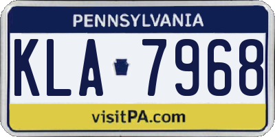 PA license plate KLA7968