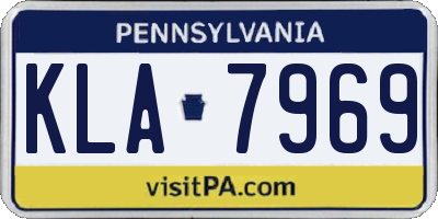 PA license plate KLA7969