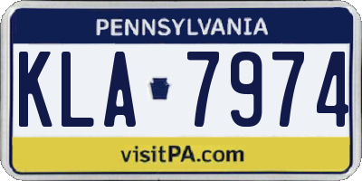 PA license plate KLA7974