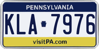 PA license plate KLA7976