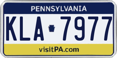 PA license plate KLA7977