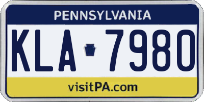 PA license plate KLA7980