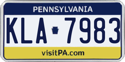 PA license plate KLA7983