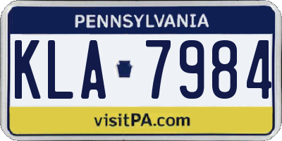 PA license plate KLA7984