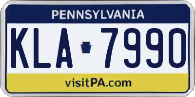 PA license plate KLA7990