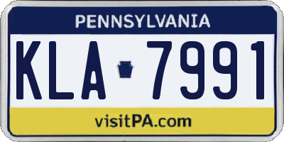 PA license plate KLA7991