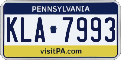 PA license plate KLA7993