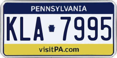 PA license plate KLA7995