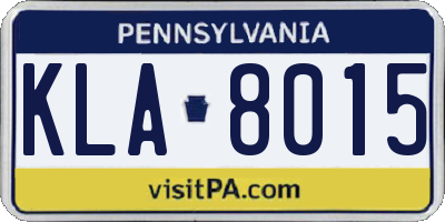 PA license plate KLA8015