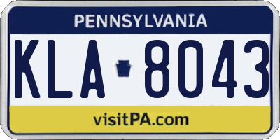 PA license plate KLA8043