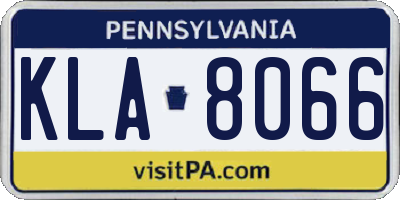 PA license plate KLA8066