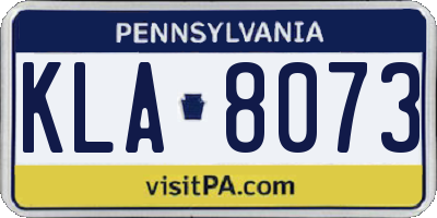 PA license plate KLA8073