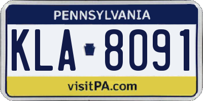 PA license plate KLA8091