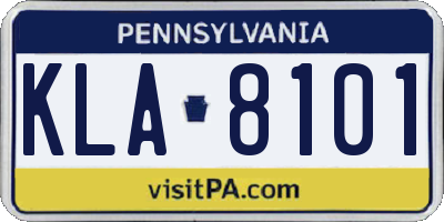 PA license plate KLA8101