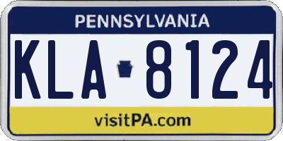 PA license plate KLA8124