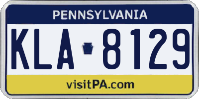 PA license plate KLA8129