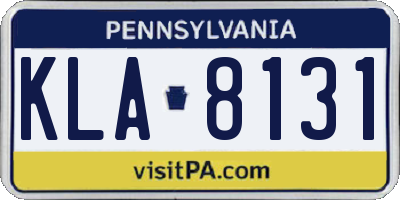 PA license plate KLA8131