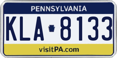 PA license plate KLA8133
