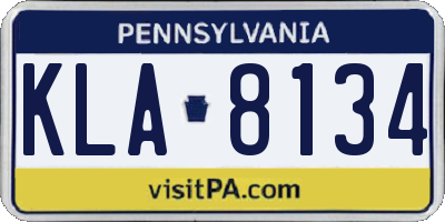PA license plate KLA8134