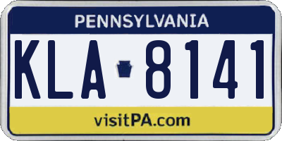 PA license plate KLA8141