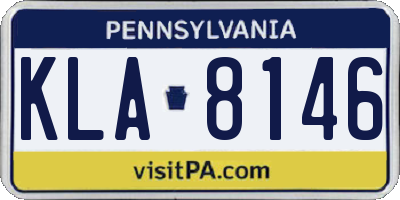 PA license plate KLA8146