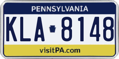 PA license plate KLA8148