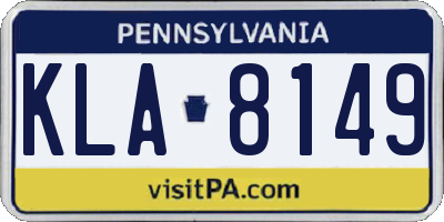 PA license plate KLA8149