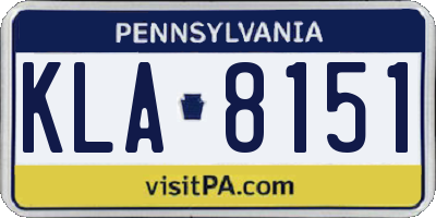 PA license plate KLA8151