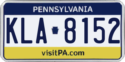 PA license plate KLA8152