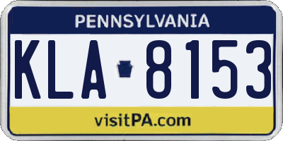 PA license plate KLA8153