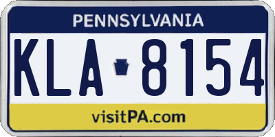 PA license plate KLA8154