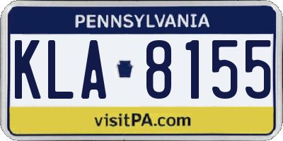 PA license plate KLA8155