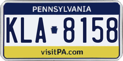PA license plate KLA8158