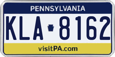 PA license plate KLA8162