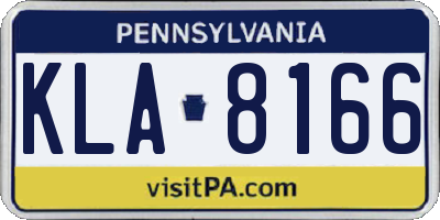 PA license plate KLA8166