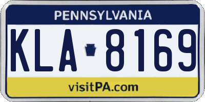 PA license plate KLA8169