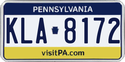 PA license plate KLA8172