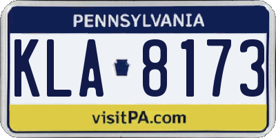 PA license plate KLA8173