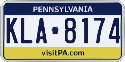 PA license plate KLA8174